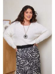 Curvy Lady Sweter w kolorze białym rozmiar: 44/46. Białe swetry Curvy Lady, bez wzorów, ze splotem, klasyczne, bez ramiączek. Za 184.89 zł.