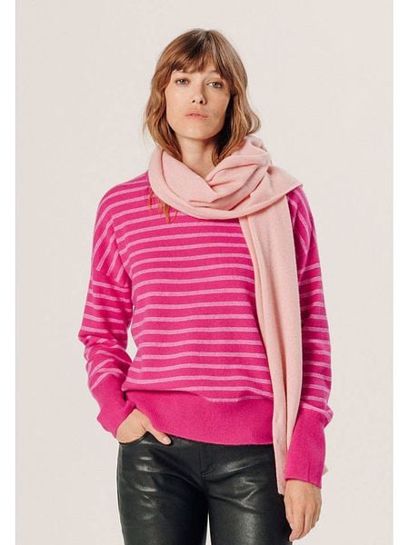 Rodier Kaszmirowy sweter w kolorze różowym rozmiar: M. Różowe swetry Rodier, m, bez wzorów, z kaszmiru, bez ramiączek. Za 543.99 zł.