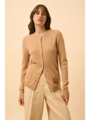Just Cashmere Kaszmirowy kardigan "Katharine" w kolorze beżowym rozmiar: XL. Brązowe swetry Just Cashmere, xl, bez wzorów, z kaszmiru, bez ramiączek. Za 347.99 zł.