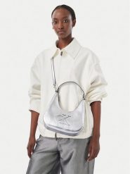 Calvin Klein Torebka Bold Ck Outline Mtl Shoulder Bag LV04F3897G Srebrny. Szare torebki klasyczne Calvin Klein, bez wzorów, ze skóry, bez dodatków. Za 409.99 zł.