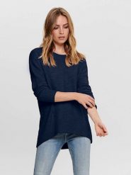 ONLY Sweter w kolorze granatowym rozmiar: XL. Niebieskie swetry ONLY, xl, bez wzorów, ze splotem, bez ramiączek. Za 87.81 zł.