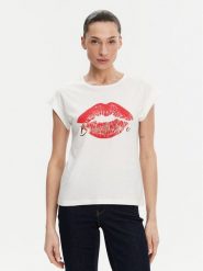 Morgan T-Shirt 251-DVALA Biały Regular Fit. Białe t-shirty Morgan, xl, bez wzorów, z bawełny, bez kołnierzyka, bez ramiączek. Za 109.99 zł.