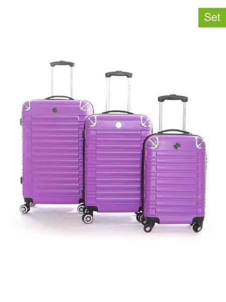Geographical Norway 3-częściowy zestaw "Sourcing" w kolorze fioletowym rozmiar: onesize. Różowe walizki Geographical Norway. Za 347.99 zł.