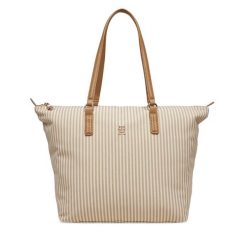 Torebka Tommy Hilfiger. Brązowe shopper bag Tommy Hilfiger, bez wzorów, bez dodatków. Za 289.99 zł.