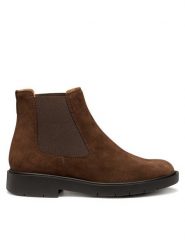 Geox Sztyblety D Spherica Ec1 D16QRC 00022 C6006 Brązowy. Brązowe botki Geox, bez wzorów, ze skóry, bez obcasa, na płaskiej podeszwie, bez zapięcia. Za 509.99 zł.