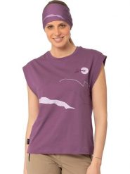 LaMunt Top funkcyjny "Erika" w kolorze fioletowym rozmiar: 34. Różowe topy LaMunt, bez wzorów, z materiału, bez kołnierzyka, bez ramiączek. Za 130.99 zł.