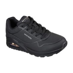 Buty sportowe damskie Skechers Stand On Air. Czarne buty treningowe Skechers, bez wzorów, z materiału, bez zapięcia. Za 349.99 zł.