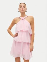 Vero Moda Sukienka koktajlowa Felicia 10329767 Różowy Regular Fit. Czerwone sukienki Vero Moda, m, bez wzorów, z syntetyku, wizytowe, bez kołnierzyka, bez ramiączek. Za 229.99 zł.