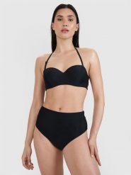 4F Góra od bikini damska - czarna XS. Czarne bikini 4f, bez wzorów, z elastanu, eleganckie. Za 79.99 zł.