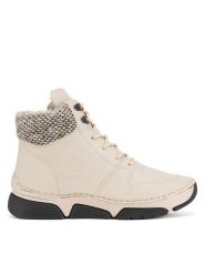 Rieker Botki 45955-60 Beżowy. Brązowe botki Rieker, bez wzorów, bez obcasa, na płaskiej podeszwie, bez zapięcia. Za 359.99 zł.