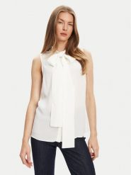 Marciano Guess Bluzka 5YGH05 7304A Biały Regular Fit. Białe bluzki Marciano Guess, z aplikacjami, z wiskozy, bez kołnierzyka, bez ramiączek. Za 689.99 zł.