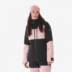 Kurtka narciarska i snowboardowa damska Quechua 500 AM. Czarne kurtki narciarskie WED'ZE, na zimę, m, bez wzorów, z materiału, bez kaptura, narciarskie. Za 579.99 zł.