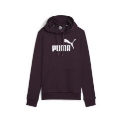 Damska bluza z kapturem i logo Essentials FL PUMA Midnight Plum Purple. Fioletowe bluzy Puma, xs, bez wzorów, eleganckie, bez ramiączek, z kapturem. Za 146.99 zł.