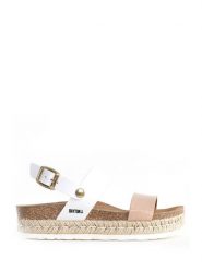 BAYTON Sandały "Gaceo" w kolorze biało-beżowym rozmiar: 38. Białe sandały Bayton, bez wzorów, z otwartym noskiem, bez obcasa, na koturnie, bez zapięcia. Za 150.02 zł.