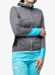 Bluza z kapturem damska La Sportiva Aequilibrium Thermal Hoody. Szare bluzy La Sportiva, l, bez wzorów, z materiału, bez ramiączek, z kapturem. Za 516.99 zł.