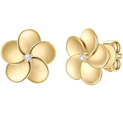 Rafaela Donata Kolczyki Kwiat z Srebro wysokiej próby w Żółte złoto 1 ct Damski. Żółte kolczyki Rafaela Donata, z cyrkonią, pozłacane. Za 169.99 zł.