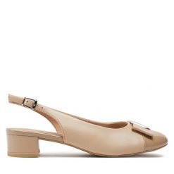 Sandały Caprice. Brązowe sandały Caprice, bez wzorów, bez obcasa, na płaskiej podeszwie, bez zapięcia. Za 319.99 zł.