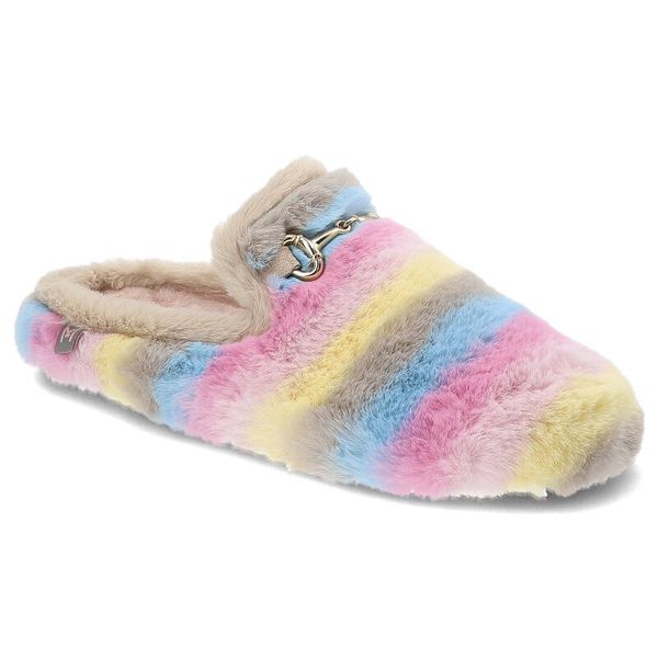 Kolorowe Damskie Kapcie Z Futerkiem. Czerwone kapcie Macarena, bez wzorów, z syntetyku. Za 179.00 zł.