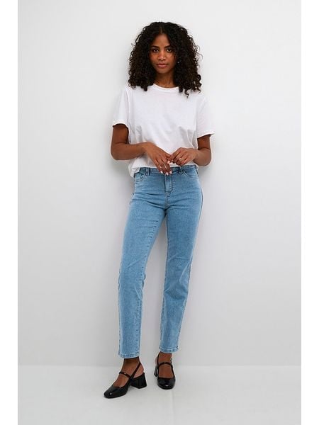 Kaffe Dżinsy - Regular fit - w kolorze błękitnym rozmiar: 42. Niebieskie jeansy Kaffe, bez wzorów, klasyczne, z podwyższonym stanem. Za 153.34 zł.