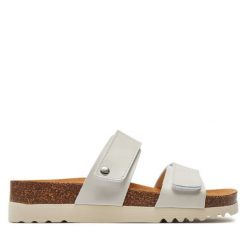 Klapki Scholl. Białe klapki Scholl, bez wzorów, bez obcasa, bez zapięcia. Za 289.99 zł.