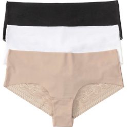 Figi panty z mikrofibry (3 pary) bonprix czarny + biały + cielisty. Figi marki bonprix. Za 44.97 zł.