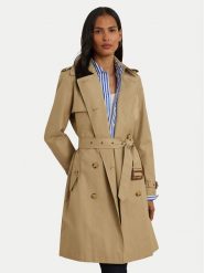 LAUREN RALPH LAUREN Płaszcz przejściowy 297967122002 Beżowy. Brązowe płaszcze Lauren Ralph Lauren, l, bez wzorów, z syntetyku, bez kaptura. Za 959.99 zł.