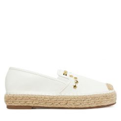 Espadryle DeeZee. Białe espadryle DeeZee, bez wzorów, bez obcasa. Za 99.99 zł.