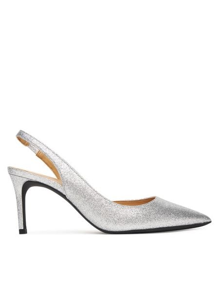 MICHAEL Michael Kors Szpilki Alina 40S5HNMP2M Srebrny. Szare szpilki MICHAEL Michael Kors, bez wzorów, ze skóry, bez obcasa, na szpilce, bez zapięcia. Za 409.99 zł.