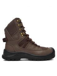 Hunter Trzewiki HUNTER-M-02 W Brązowy. Brązowe botki Hunter, bez wzorów, ze skóry, bez obcasa, na płaskiej podeszwie, bez zapięcia. Za 349.99 zł.