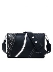 Desigual Torebka 25SAXPAK Czarny. Czarne torebki klasyczne Desigual, bez wzorów, ze skóry, bez dodatków. Za 259.99 zł.