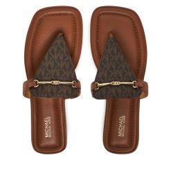 Japonki MICHAEL Michael Kors. Brązowe japonki MICHAEL Michael Kors, bez wzorów, ze lnu. Za 549.99 zł.