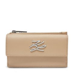 Portfel damski KARL LAGERFELD. Brązowe portfele KARL LAGERFELD, bez wzorów. Za 339.99 zł.