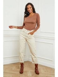 Soft Cashmere Sweter w kolorze jasnobrązowym rozmiar: 38/40. Brązowe swetry Soft Cashmere, bez wzorów, z kaszmiru, klasyczne, bez ramiączek. Za 99.33 zł.