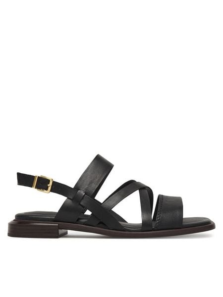 Clarks Sandały Ariany Strap 26185800 Czarny. Czarne sandały Clarks, bez wzorów, ze skóry, bez obcasa, na płaskiej podeszwie, bez zapięcia. Za 350.99 zł.