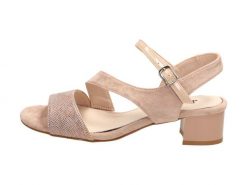 Różowe sandały damskie naObcasie Jezzi Sa177-5. Czerwone sandały Jezzi, bez wzorów, z zamszu, bez obcasa, na obcasie, bez zapięcia. Za 119.00 zł.