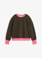 Bluza z mieszanki bawełny. Zielone bluzy bez kaptura bonprix, bez wzorów, z bawełny, bez kaptura. Za 109.99 zł.