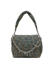 Diesel Torebka Charm-D X09596P5570 Niebieski. Niebieskie torebki klasyczne Diesel, bez wzorów, z materiału, bez dodatków. Za 1,449.00 zł.