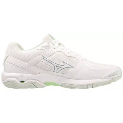 Buty halowe do piłki ręcznej Mizuno Wave Phantom 3. Białe buty do biegania Mizuno, bez wzorów, z materiału, bez zapięcia, do biegania, mizuno wave. Za 399.99 zł.