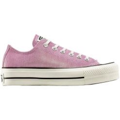 Buty sportowe Converse Chuck Taylor All Star Lift Sparkle Shine. Czerwone buty treningowe Converse, bez wzorów, z materiału, bez zapięcia, na fitness i siłownię. Za 490.00 zł.