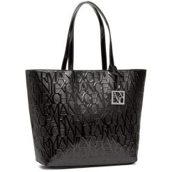 Torebka Armani Exchange. Czarne shopper bag Armani Exchange, bez wzorów, bez dodatków. Za 589.99 zł.