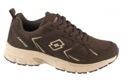 Buty sportowe Sneakersy damskie, Kitaura II. Brązowe buty treningowe Lotto, bez wzorów, z materiału, przed kostkę, bez zapięcia, trekkingowe. Za 149.99 zł.