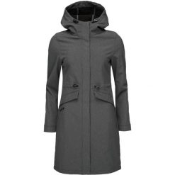 Damski płaszcz typu softshell Loap Lunara Ciemnoszary. Szare płaszcze ZSPORT, na zimę, s, bez wzorów, z softshellu, eleganckie, bez kaptura. Za 304.99 zł.