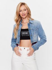 Versace Jeans Couture Kurtka jeansowa 74HAS46B Niebieski Regular Fit. Niebieskie kurtki Versace Jeans Couture, bez wzorów, z bawełny, bez kaptura. Za 1,379.00 zł.