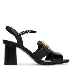 Sandały Liu Jo. Czarne sandały Liu Jo, bez wzorów, bez obcasa, na słupku, bez zapięcia. Za 729.99 zł.