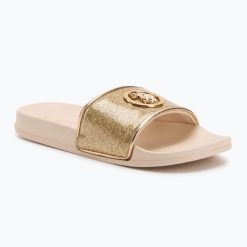Klapki damskie U.S. Polo Assn. IVY002A. Żółte klapki U.S. Polo Assn., bez wzorów, z materiału, sportowe, bez obcasa, bez zapięcia. Za 129.99 zł.