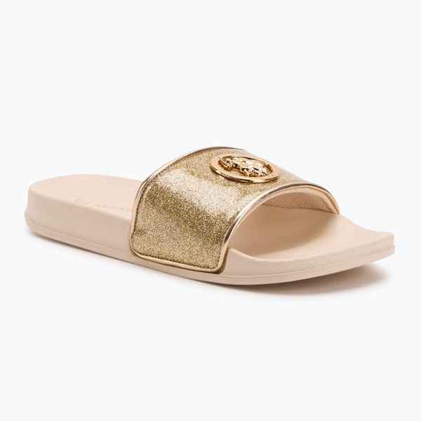 Klapki damskie U.S. Polo Assn. IVY002A. Żółte klapki U.S. Polo Assn., bez wzorów, z materiału, sportowe, bez obcasa, bez zapięcia. Za 129.99 zł.