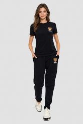 MOSCHINO Czarne damskie spodnie dresowe Home Pants, Rozmiar S. Czarne spodnie dresowe MOSCHINO, bez wzorów, z dresówki. Za 649.00 zł.