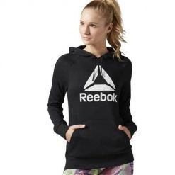 Bluza sportowa damska Reebok BK6469. Czarne bluzy z kapturem Reebok, m, bez wzorów, z kapturem, trekkingowe. Za 202.00 zł.