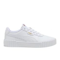Buty Puma Carina 3.0 400365 01 białe. Białe buty treningowe bez wzorów, z gumy, bez zapięcia. Za 338.63 zł.