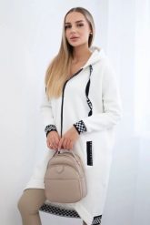 Bluza na suwak z kapturem ecru. Bluzy KESI, l, bez wzorów, z bawełny, z kapturem, trekkingowe. Za 355.46 zł.